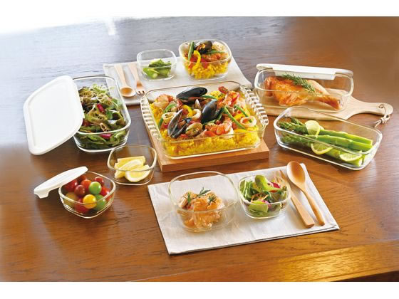 HARIO スタッキング 耐熱ガラスコンテナ 10個セット HKOZ-1002-OW 1セット(ご注文単位1セット)【直送品】