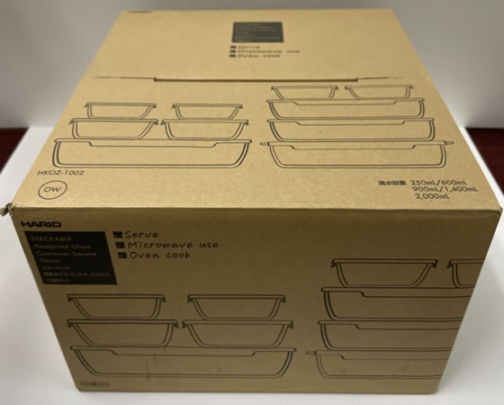 HARIO スタッキング 耐熱ガラスコンテナ 10個セット HKOZ-1002-OW 1セット(ご注文単位1セット)【直送品】