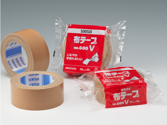 >セキスイ 布テープ 600V 50mm×25m 1巻 No.600V 1巻(ご注文単位1巻)【直送品】