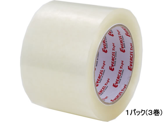 セキスイ エバーセルOPPテープ 90μ 75mm×50m 透明 3巻 830NEV 1パック(ご注文単位1パック)【直送品】