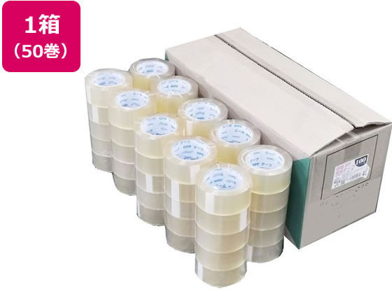 紺屋商事 OPPテープ 48μ 48mm×100m 透明 軽中量 50巻 1箱(ご注文単位1箱)【直送品】