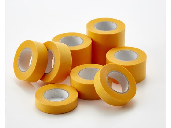 TRUSCO 建築塗装用マスキングテープ 幅18mm長さ18m 7巻 黄 1パック(ご注文単位1パック)【直送品】