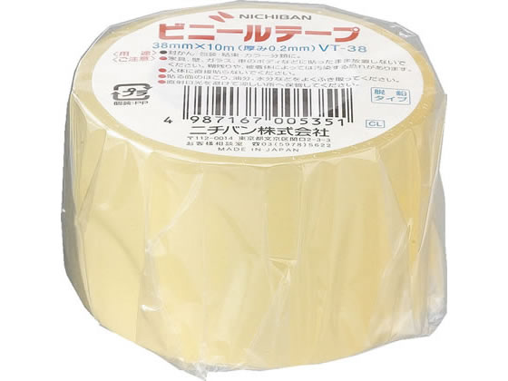 ニチバン ビニールテープ 透明 38mm×10m VT-38 1巻(ご注文単位1巻)【直送品】