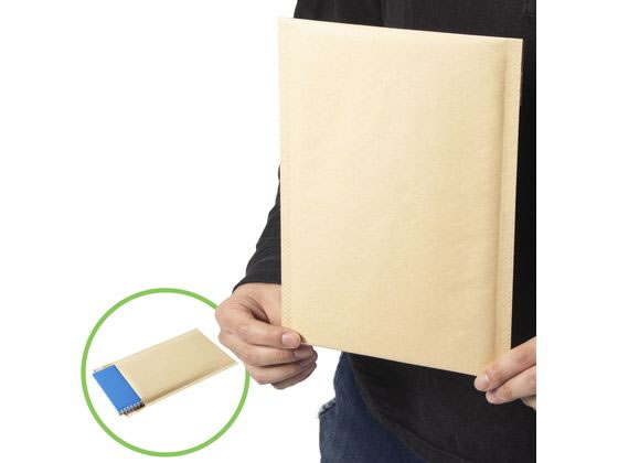 紺屋商事 クッション宅配封筒 茶 DVDサイズ 12枚入 1パック(ご注文単位1パック)【直送品】