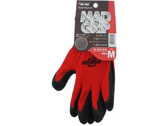 川西工業 マッドグリップ レッド M #2635 1双(ご注文単位1双)【直送品】