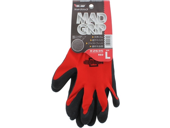 川西工業 マッドグリップ レッド L #2635 1双(ご注文単位1双)【直送品】