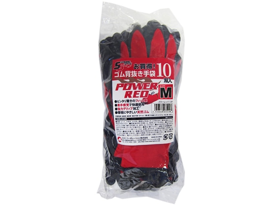 ミタニコーポレーション 背抜き手袋パワーレッドM 10組 220208 1パック(ご注文単位1パック)【直送品】