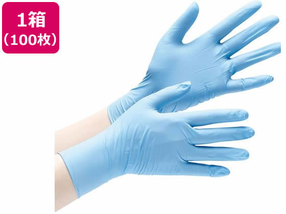 ミドリ安全 ニトリル手袋アクセラレーターフリー ベルテ728 M粉無 青100枚 1箱(ご注文単位1箱)【直送品】