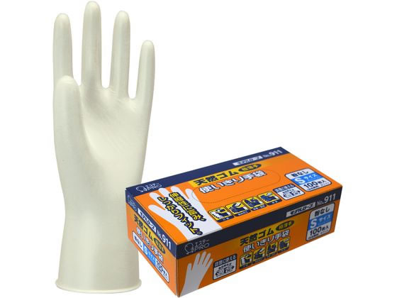 エステー モデルローブ NO.911 天然ゴム使い切り手袋 S 100枚 1箱(ご注文単位1箱)【直送品】