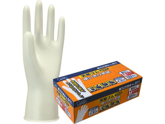 エステー モデルローブ NO.911 天然ゴム使い切り手袋 M 100枚 1箱(ご注文単位1箱)【直送品】