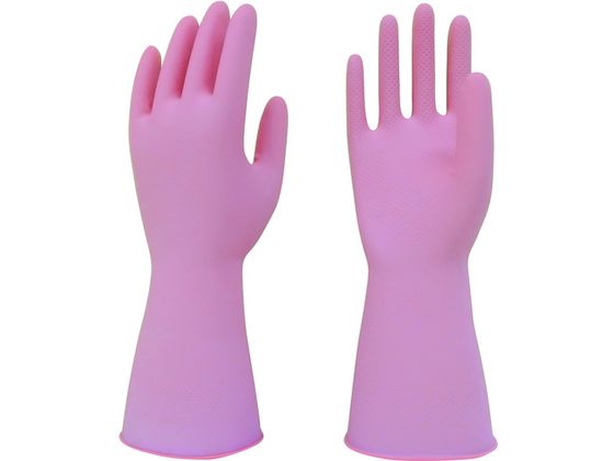 トワロン 天然ゴム手袋 天然ゴム中あつ手 ピンク M 228-M 1双(ご注文単位1双)【直送品】