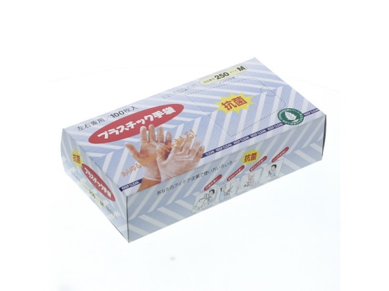 おたふく手袋 抗菌プラスチックディスポ手袋M 1箱(ご注文単位1箱)【直送品】