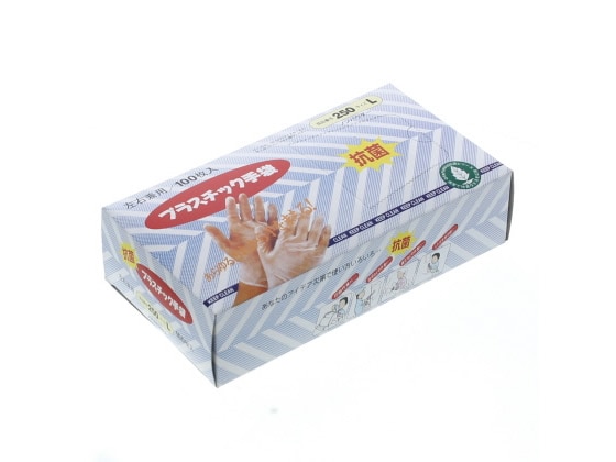 おたふく手袋 抗菌プラスチックディスポ手袋L 1箱(ご注文単位1箱)【直送品】