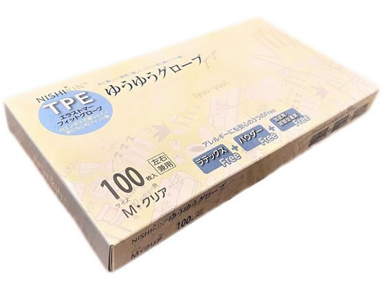 錦尚金 ゆうゆうグローブTPE 手袋 M 100枚 384902 1箱(ご注文単位1箱)【直送品】