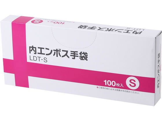 伊藤忠 内エンボス手袋 S 100枚 LDT-S 1箱(ご注文単位1箱)【直送品】