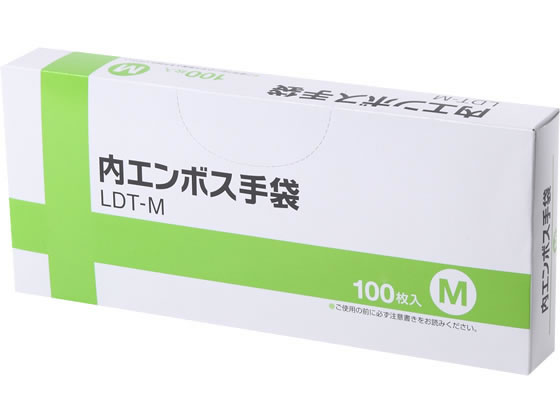 伊藤忠 内エンボス手袋 M 100枚 LDT-M 1箱(ご注文単位1箱)【直送品】