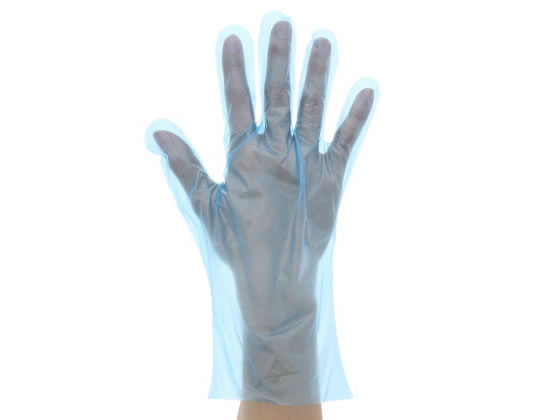 フジリンクス エンボスグローブ PE ブルー M 200枚 No.460M 1袋(ご注文単位1袋)【直送品】