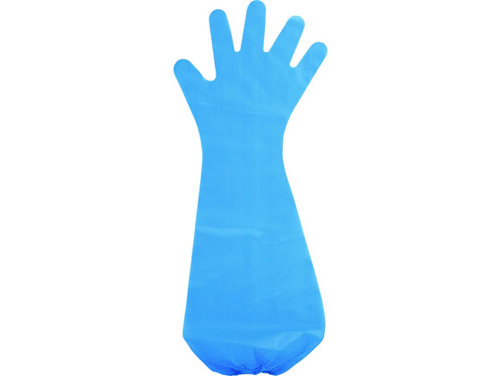 川西工業 ポリエチエンボスロング フリー ブルー 30枚 #2011 1箱(ご注文単位1箱)【直送品】