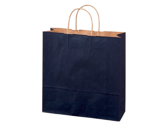 スーパーバッグ カラー紙手提げ袋 紺 M 50枚 92660200 1パック(ご注文単位1パック)【直送品】