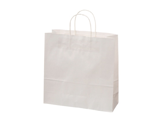 スーパーバッグ 紙手提袋 白無地 丸紐M 50枚 1パック（ご注文単位1パック)【直送品】
