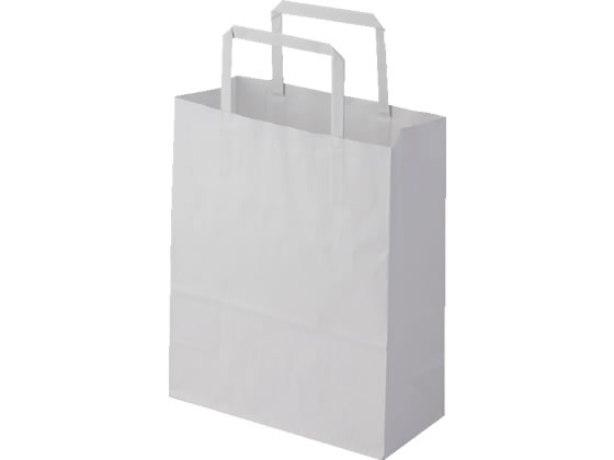 ヘイコー 紙袋 H25チャームバッグ 20-1 平手 晒白無地 50枚 1束（ご注文単位1束)【直送品】