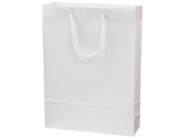 スーパーバッグ ラミネート紙手提袋 白無地 L 50枚 92660260 1箱（ご注文単位1箱)【直送品】