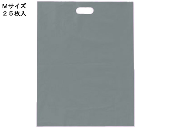 スーパーバッグ LDポリ手提袋 シルバー M 25枚 1パック(ご注文単位1パック)【直送品】