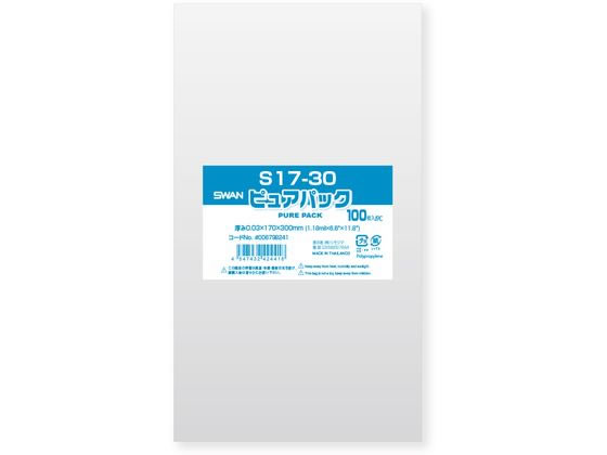 シモジマ ピュアパックS 厚0.03×170×300 100枚 1パック(ご注文単位1パック)【直送品】