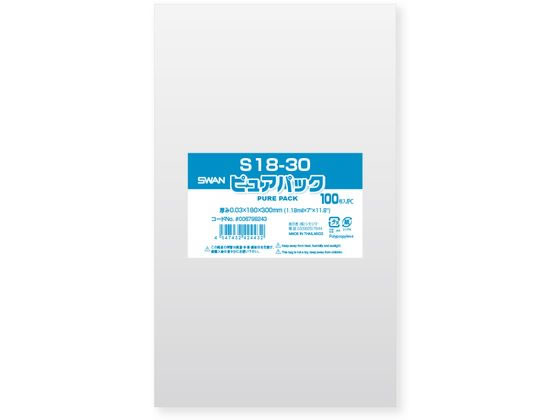 シモジマ ピュアパックS 厚0.03×180×300 100枚 1パック(ご注文単位1パック)【直送品】