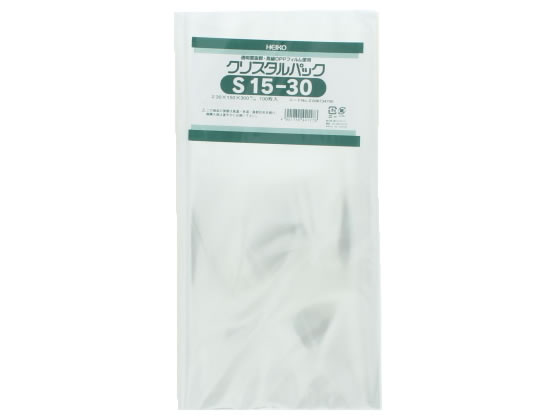 ヘイコー クリスタルパック 300×150mm 100枚 S15-30 1パック（ご注文単位1パック)【直送品】