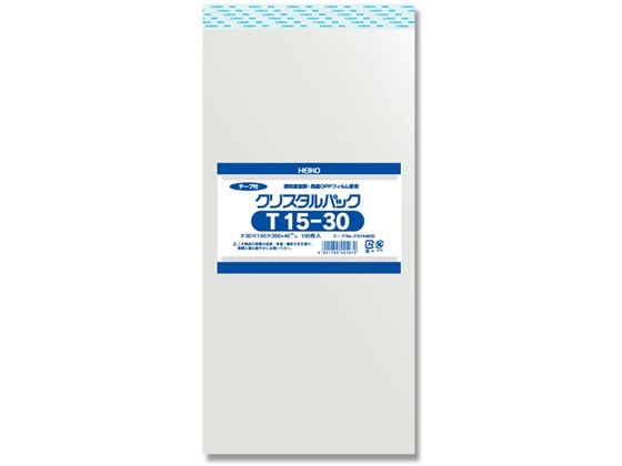 ヘイコー クリスタルパック 150×300(+40)mm 100枚 T15-30 1袋（ご注文単位1袋)【直送品】