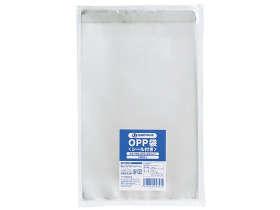 スマートバリュー OPP袋(フタシール付き) A5 100枚 B626J-A5 1パック（ご注文単位1パック)【直送品】