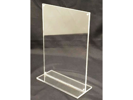 スマイル アクリル T型マグネットサインホルダー A6(115×50×163mm) 1個(ご注文単位1個)【直送品】