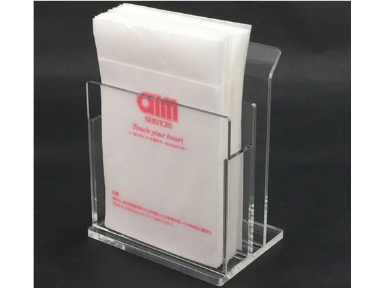 スマイル アクリル製ナプキンスタンド付メニュースタンド 743763 1個（ご注文単位1個)【直送品】