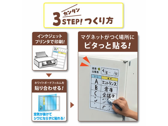 マグエックス ぴたえもんホワイトボードキット A4 白 2セット 1パック（ご注文単位1パック)【直送品】