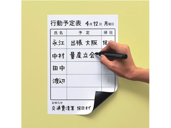 マグエックス ぴたえもんホワイトボードキット A4 白 2セット 1パック（ご注文単位1パック)【直送品】