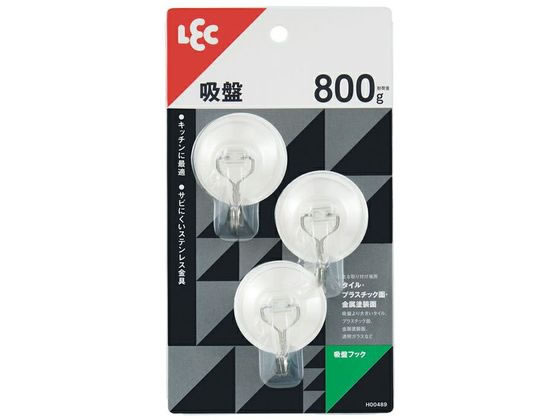 レック 吸盤フック 3個入 H00489 1パック(ご注文単位1パック)【直送品】