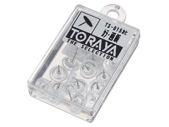 トラヤ カラー画鋲 透明 18本 1パック(ご注文単位1パック)【直送品】