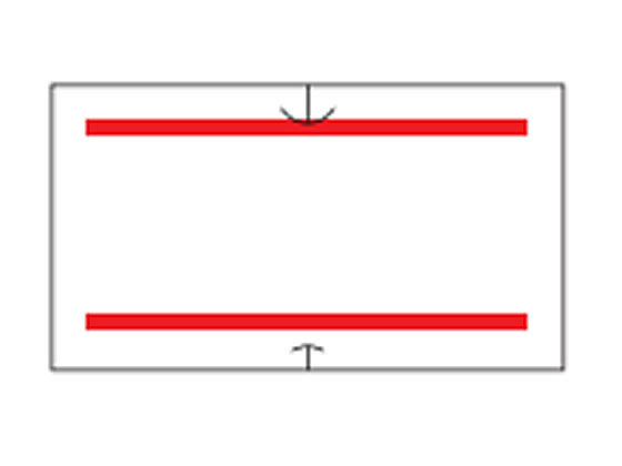 サトー ハンドラベラーSP・UNO1C共通ラベル 赤二本線 強粘 100巻 1箱（ご注文単位1箱)【直送品】