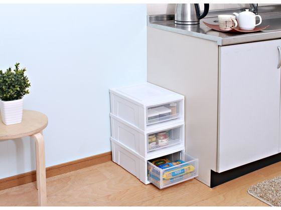 アイリスオーヤマ チェスト ホワイト／クリア Sサイズ BC-S 1個（ご注文単位1個)【直送品】