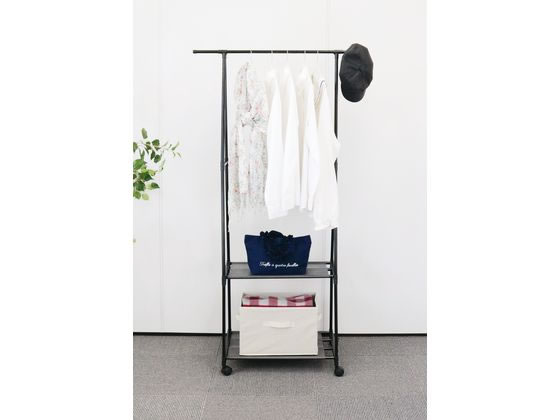 トレードワン シンプルフリーラック 2段 ブラック 30693 1台(ご注文単位1台)【直送品】