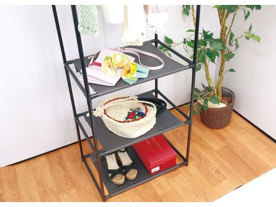 トレードワン シンプルフリーラック 3段 ブラック 30694 1台(ご注文単位1台)【直送品】