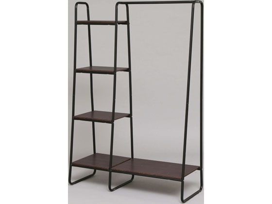 アイリスオーヤマ スタイルハンガー2WAYタイププレミアムボード1枚+ラック 黒 1台(ご注文単位1台)【直送品】