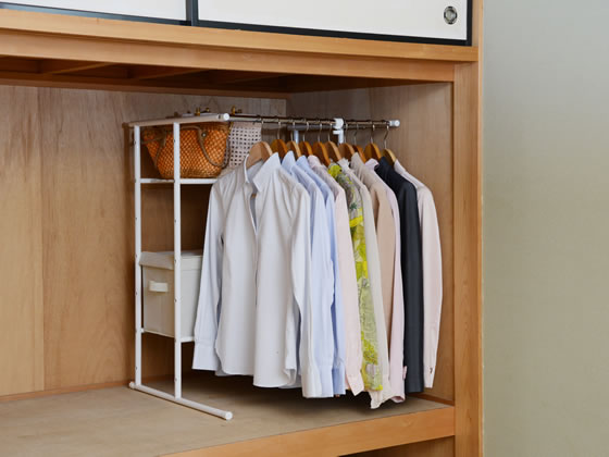 YAMAZEN 押入れハンガーラック OSM-2T-OW 1台(ご注文単位1台)【直送品】