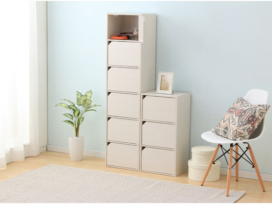 アイリスオーヤマ モジュールボックス扉付 オフホワイト MDB-6D 1台(ご注文単位1台)【直送品】