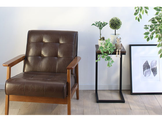 アイリスオーヤマ サイドテーブル 幅290 ブラウンオーク/ブラック SDT-29 1台(ご注文単位1台)【直送品】