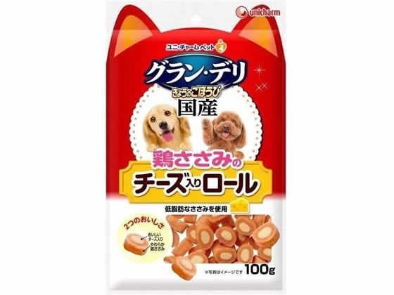 ユニチャーム きょうのごほうび 鶏ささみのチーズ入りロール 100g 1袋(ご注文単位1袋)【直送品】