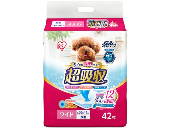 アイリスオーヤマ 超吸収 ペットシーツ ワイド 42枚 CPS-42W 1袋(ご注文単位1袋)【直送品】