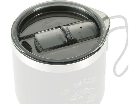 キャプテンスタッグ モンテ ダブルステンレスマグカップ用フラップ ブラック 1個（ご注文単位1個)【直送品】