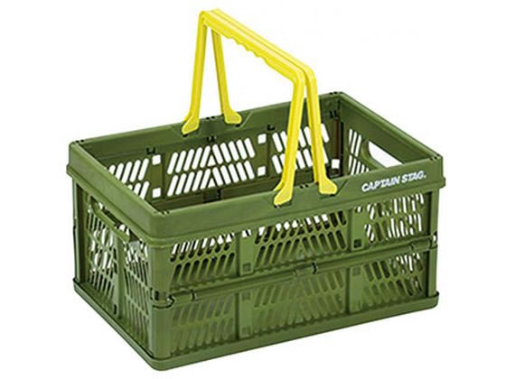 キャプテンスタッグ 取ッ手付FDコンテナ L グリーン 1個（ご注文単位1個)【直送品】